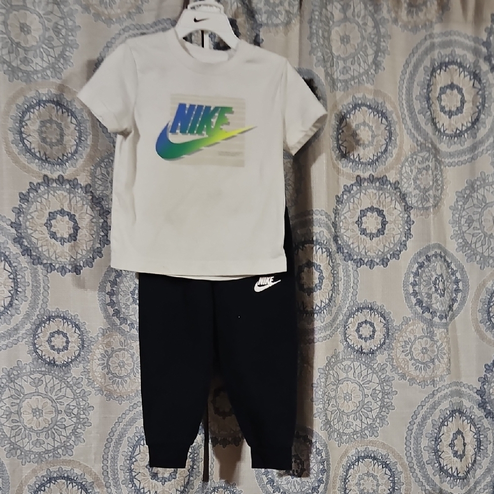 Nike Kids Black Joggers with Logo